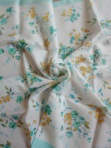 Vtg Floral Fashion Scarf White Blue Square 26&quot; Neck Head Business Work Lady - $24.70