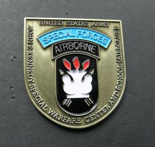 Army JFK Special Warfare Center Airborne Challenge Coin Embossed 1.75 x 2 inches - $15.62