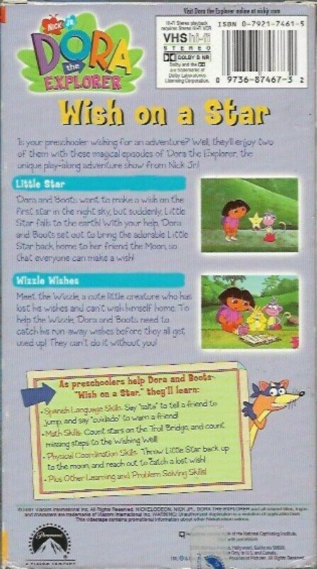 Dora the Explorer - Wish on a Star (VHS, 2001) Nick Jr Play & Learn ...