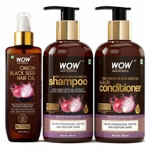WOW Skin Science Onion Black Seed Hair Oil Hair Shampoo Hair Conditioner... - $45.32