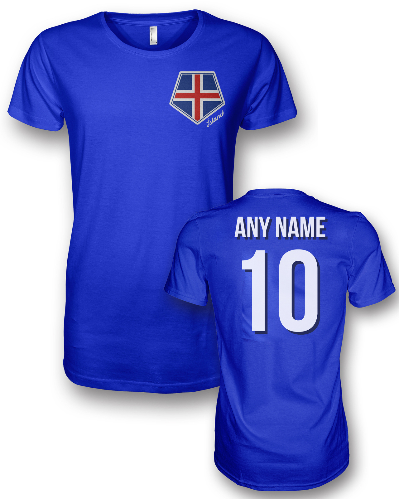 Image of Iceland any custom name personalized soccer football Island tee t shirt jersey