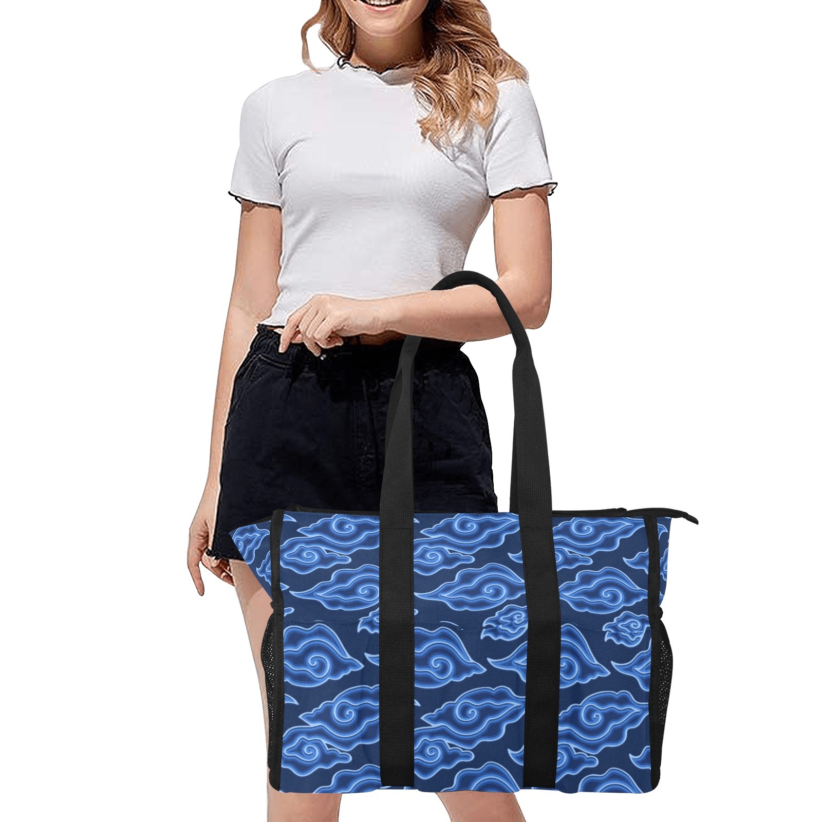 Batik Print Blue Cloud Mega Mendung Nurse Tote Bag