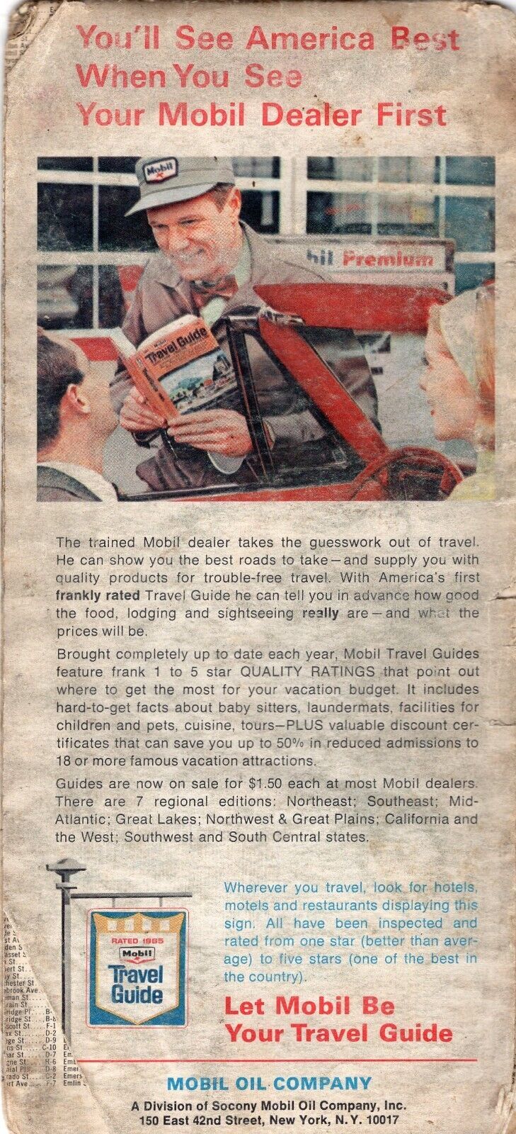 Mobil Oil Company Pittsburgh and Vicinity Road Map 1965 Vintage US