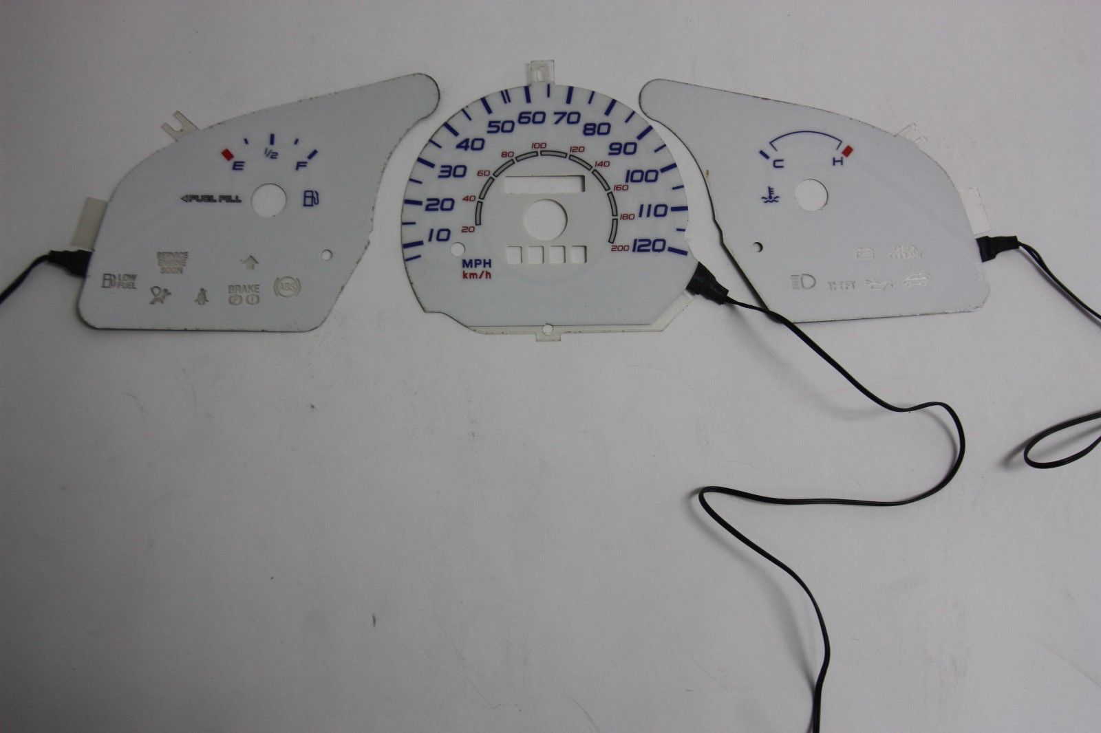 97-02 Escort w// Tach BLUE INDIGLO GLOW WHITE GAUGES