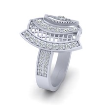Solid 18k White Gold Diamond Cocktail Ring Wedding Ring For Womens Promise Ring - $1,549.99