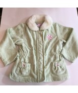 Baby Q Infant Toddler Fleece Jacket w fur Mint Green Sz 24 mos 100% Poly... - $10.39