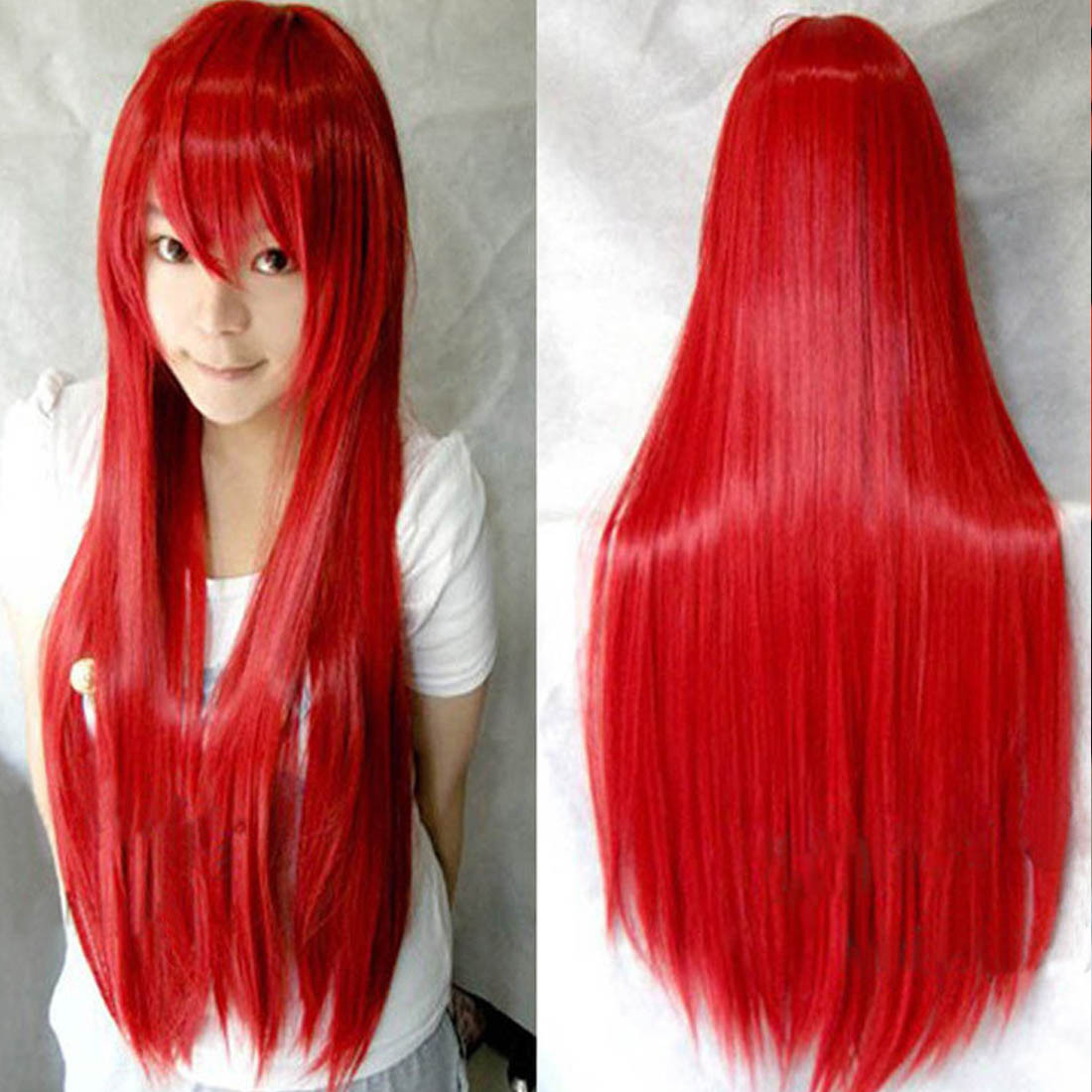 Cosplay Long Heat Resistant Hair Wigs Colorful Straight with Bangs 26inches