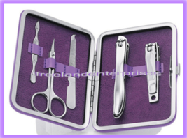 Nail Footworks Total Pedicure Kit ~ Purple ~ 5 Pieces Plus Case NIP - $11.83
