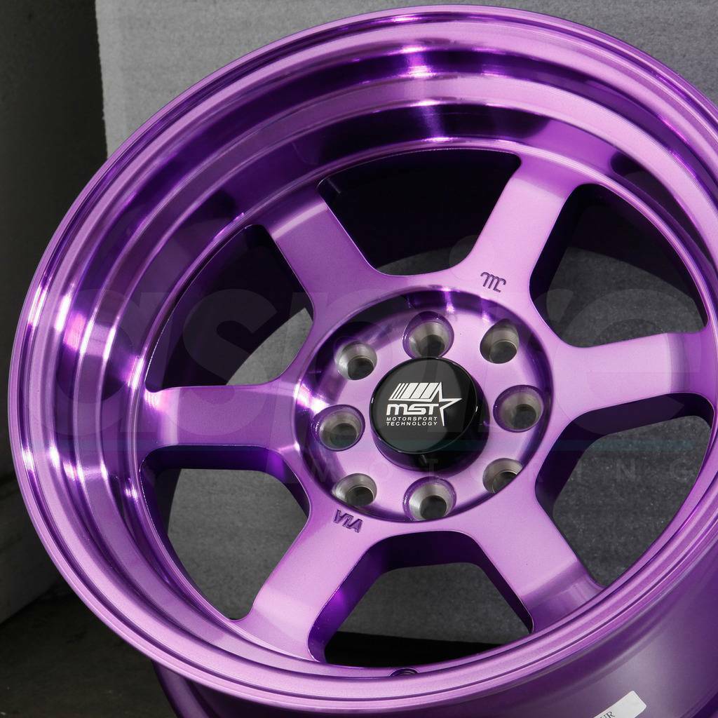 One 15x8 MST Time Attack 4x100/4x114.3 0 Cosmic Purple Wheels Rims - Wheels