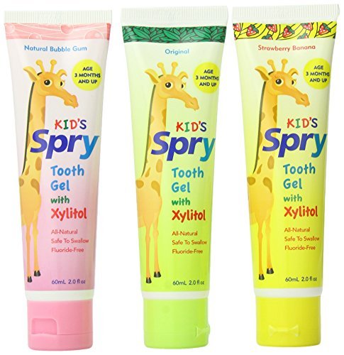 Spry All Natural Kids Fluoride Free Toothpaste Tooth Gel with Xylitol ...