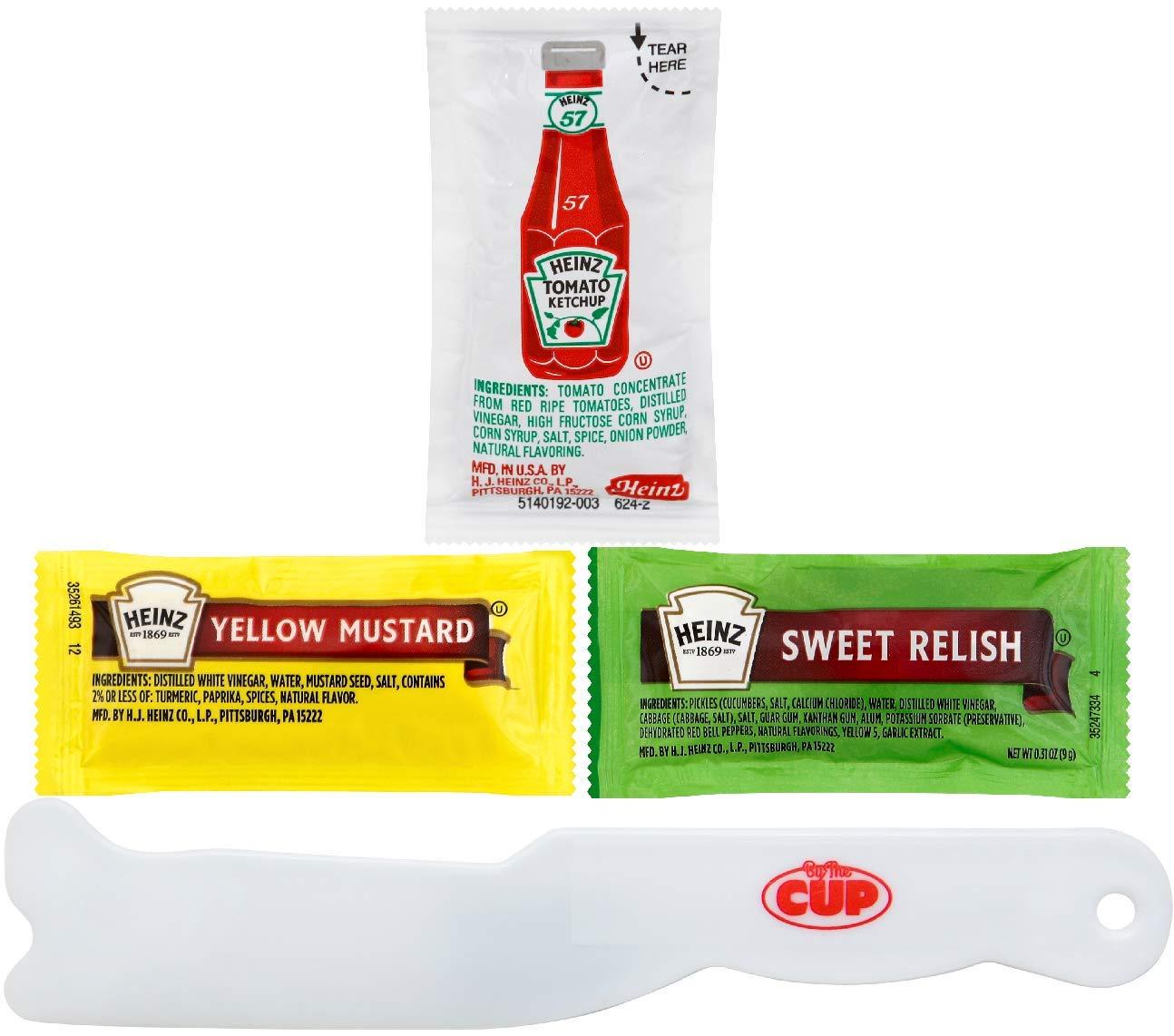 Heinz Condiment Packet Variety Pack, 50 Each Ketchup, Mustard, and