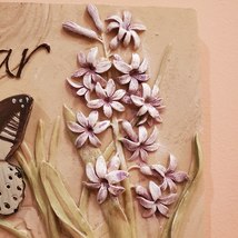 Decorative Ceramic Wall Plaque, 3D Tile, Soar, Butterfly with Hyacinth Flower image 3
