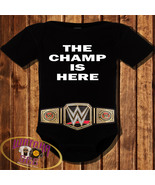 &quot;The Champ Is Here&quot; Baby Creeper/Bodysuits With Men&#39;s Black Champ Belt - $20.00+