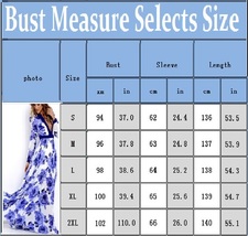 Ladies Empire Waist Flowing Full Flare Blue Roses Print V-Neck Long Sleeve Dress image 4