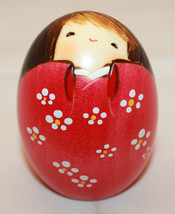 Usaburo Kokeshi Japanese Creative Wooden Doll Shiawase Happiness Girl 7c... - $35.45