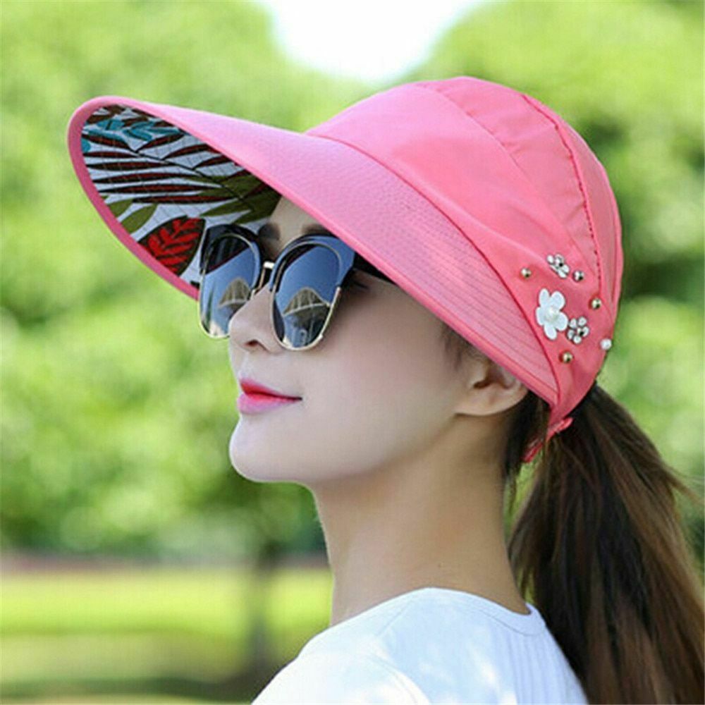 Sun Hats For Women Wide Brim Visor Beach Hat Uv Protection Cap Summer