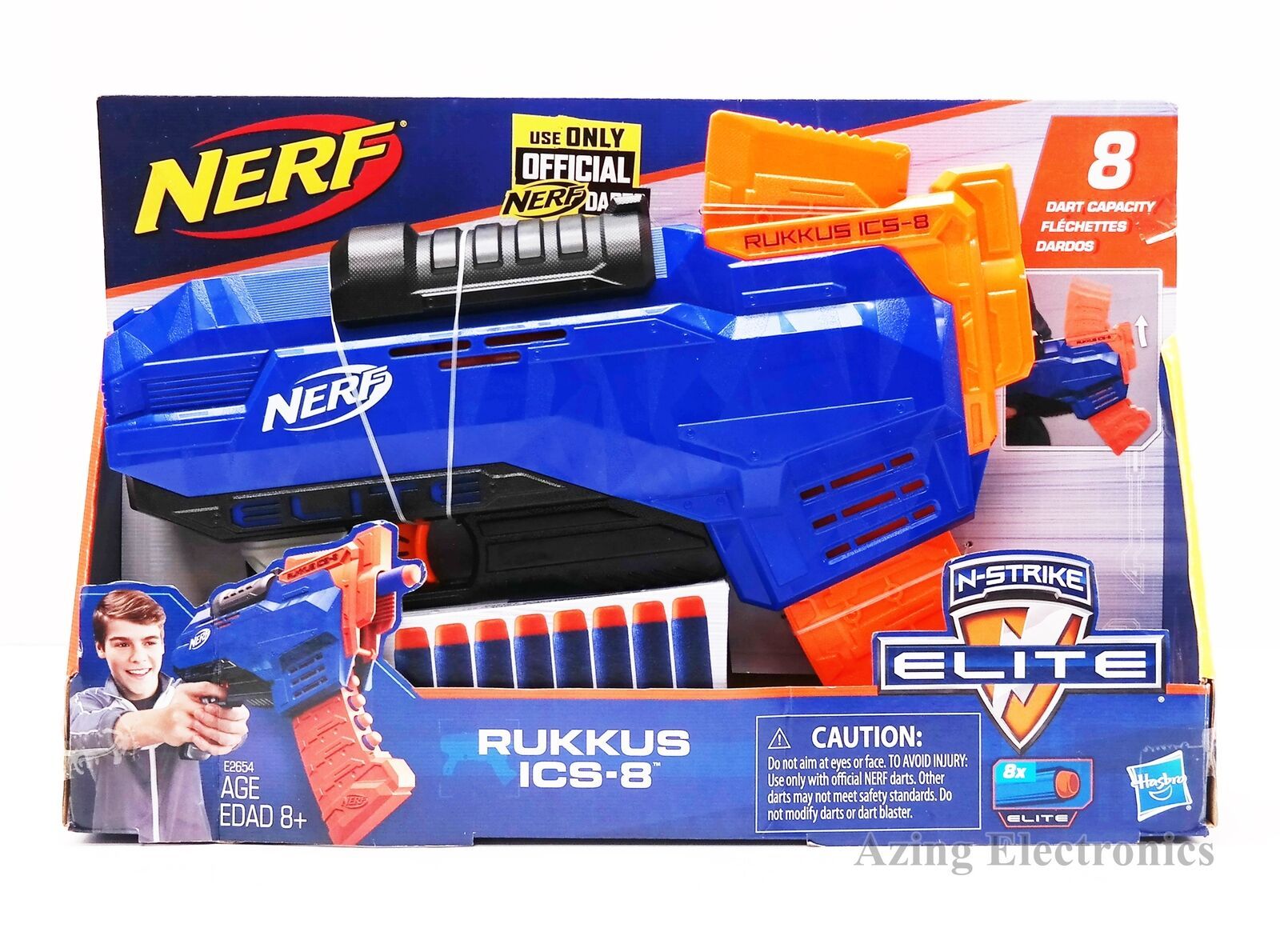 NERF N-Strike Elite Rukkus ICS-8 Blaster w/ 8 Darts - Dart Guns & Soft ...