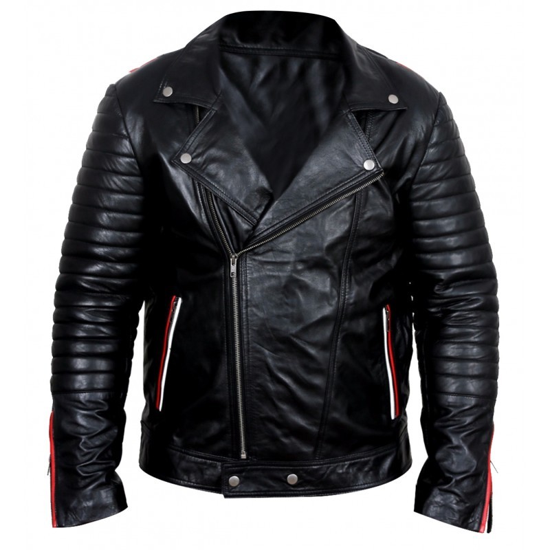 Ryan Gosling Qulited Black Bomber Retro Biker Leather Motorcycle Jacket