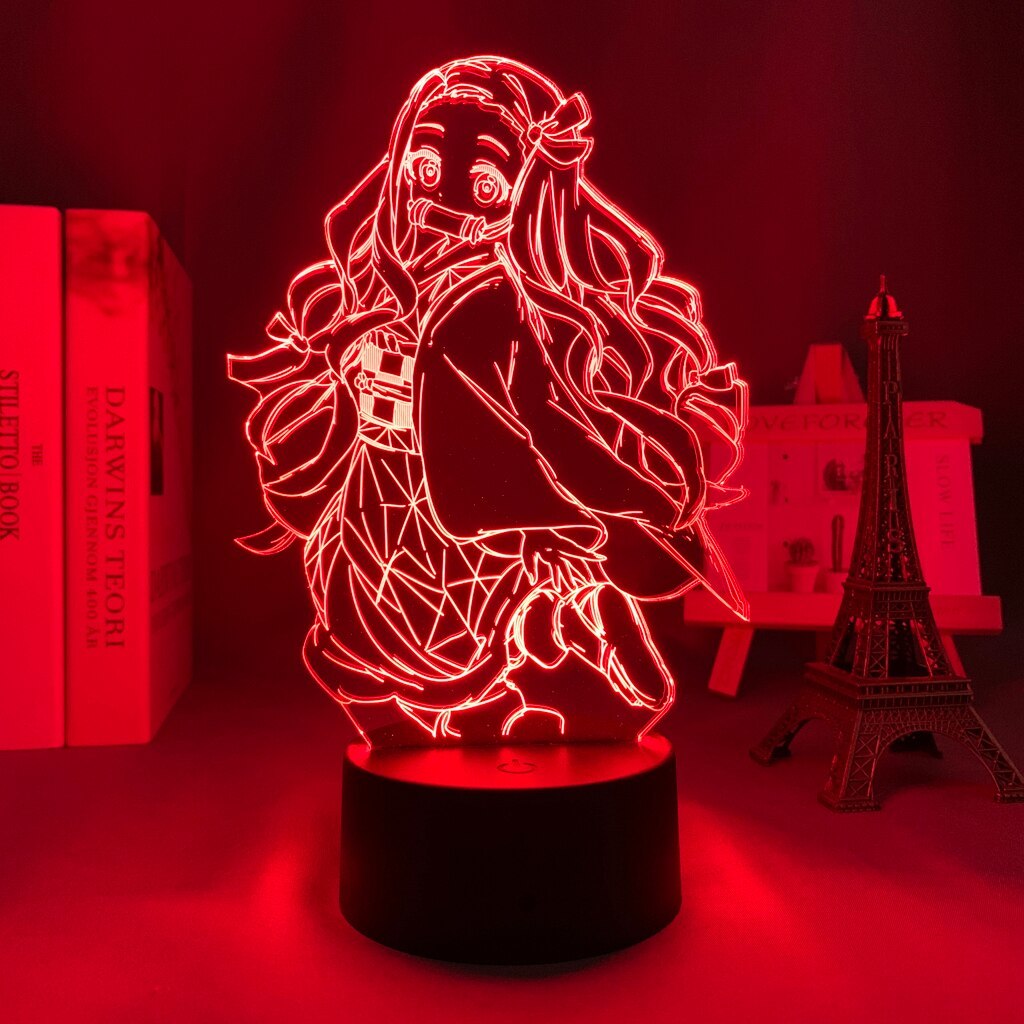 Acrylic Led Night Light Anime Demon Slayer Agatsuma Zenitsu Figure for Kids 29