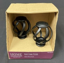 HDC - Mix and Match Swirl Cage 1 in. Curtain Rod Finial in Matte Black - $4.94