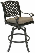 Patio bar stools Set of 4 Outdoor Furniture Nassau Swivel Cast Aluminum Bronze image 5