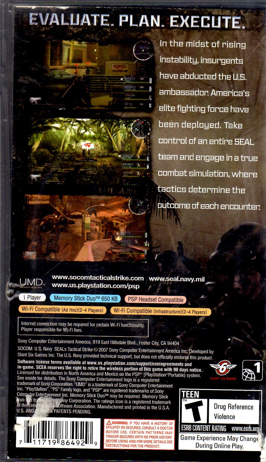PSP - SOCOM - Tactical Strike - Video Games
