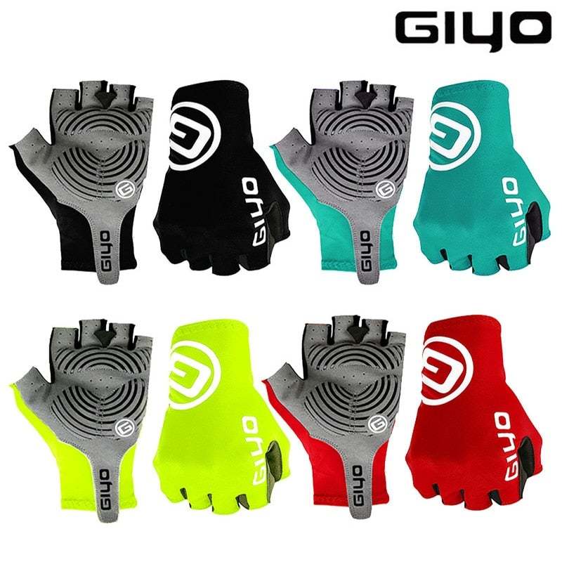 Giyo Half-finger Gloves Anti-slip Bicycle Mitten Lycra Fabric Men's Cycling