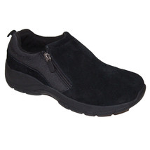 Lands End Women's Size 7, All Weather Suede Leather Side Zip Shoe, Jet Black - $47.99