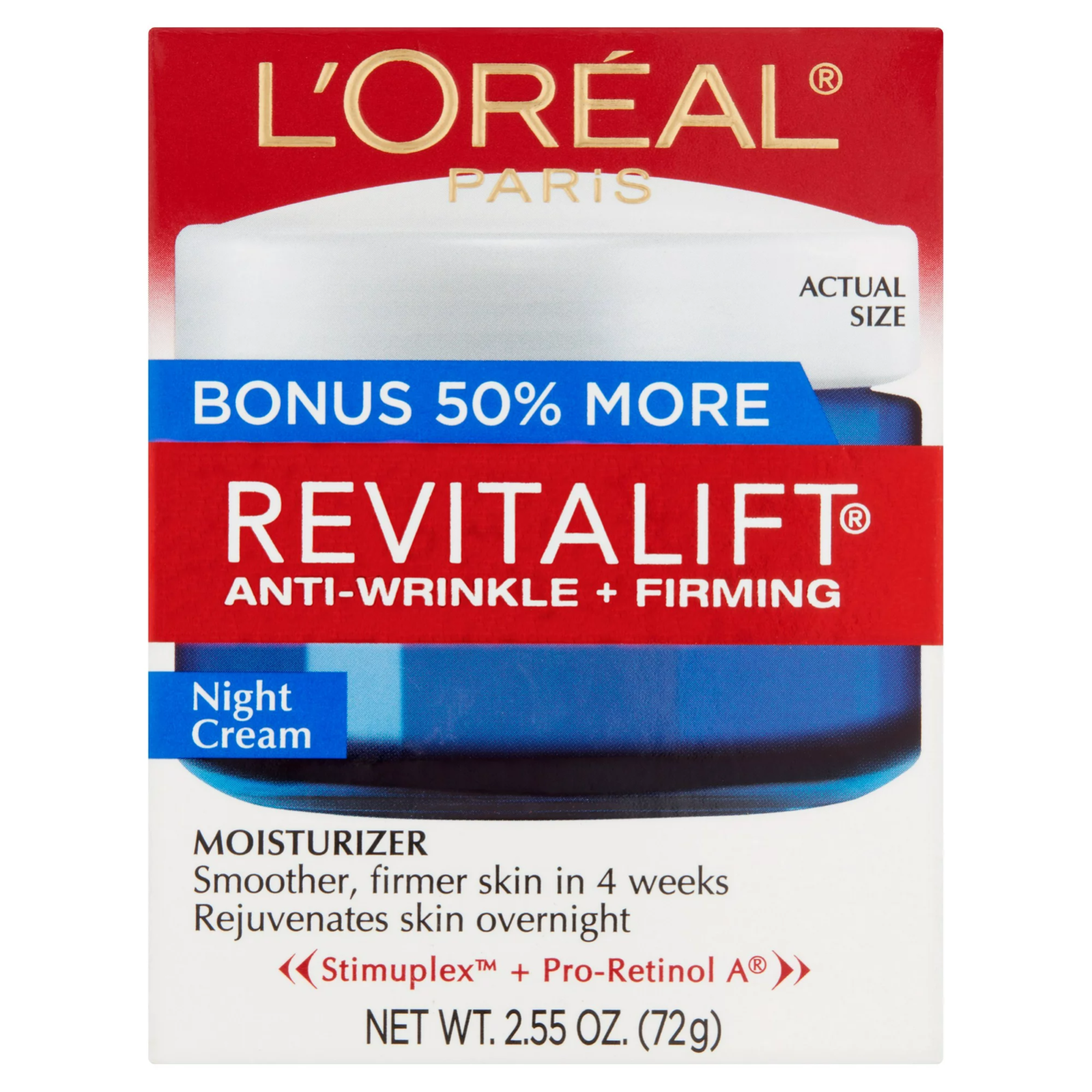 L'Oreal Paris Revitalift Anti-Wrinkle & Firming Night Cream Bonus Size 2.55 oz.. - $39.59