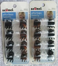 12 Scunci EffortlessBeauty 5/8" Small Plastic Jaw Hair Clips Black Frosted Clear - $10.00