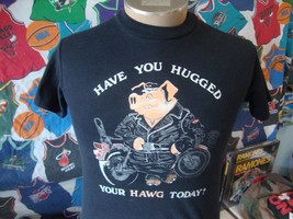 Vintage 80&#39;s Harley Davidson Have You Hugged Your Hawg Today Biker T Shi... - $939.56