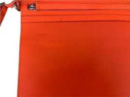 Rare Helmut Lang Neon Orange Glow Leather Folder Clutch Bag Wristlet 11.25"x9.5" image 2