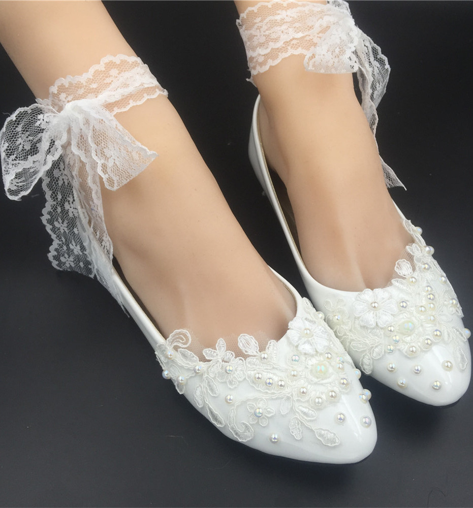 Ivory White Lace up Ankle Straps Wedding/Bridal Shoes Size 4,5,6,7,8,9,10,11