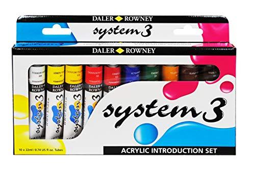 Daler Rowney System 3 Original Acrylic Introduction Set 10x22ml, DR129100015