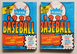 1990 Fleer Baseball Cards Lot of 2 (Two) Sealed Unopened Wax Packs - $10.87
