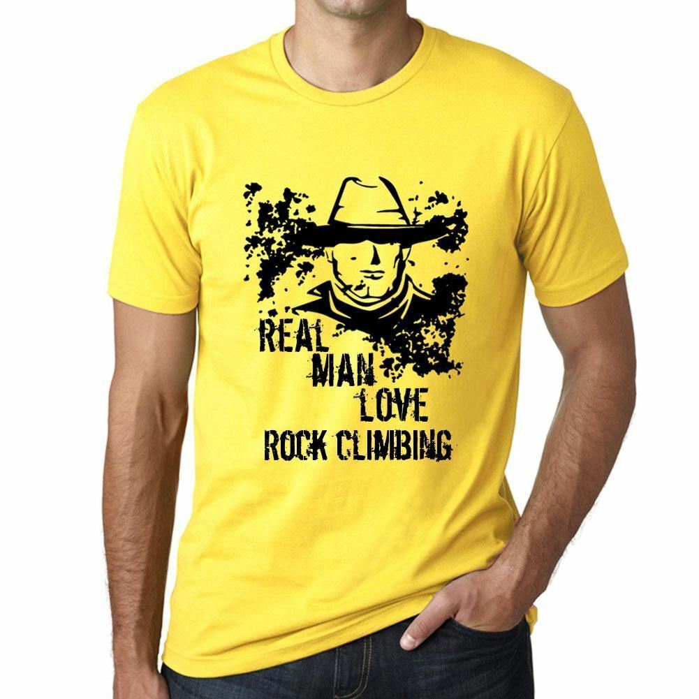 Real Men Love Rock climbing Mens T shirt Yellow Birthday Gift 00542