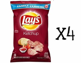 4x Bags Lays Ketchup Chips LARGE Family Size 235g From Canada FRESH NEW - $31.67