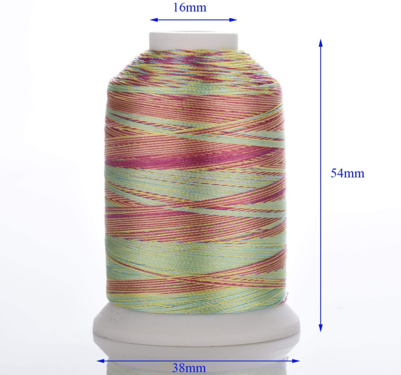 Simthread 6 Colors Polyester Variegated Embroidery Machine Thread 1100