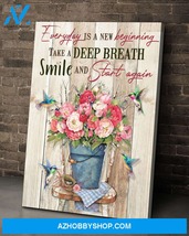 Start Again HummingBird Flowers Premium Canvas - $49.99