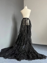 RED Detachable Tulle Maxi Skirt Wedding Skirt Outfit Long Tiered Wrap Tutu Skirt image 7
