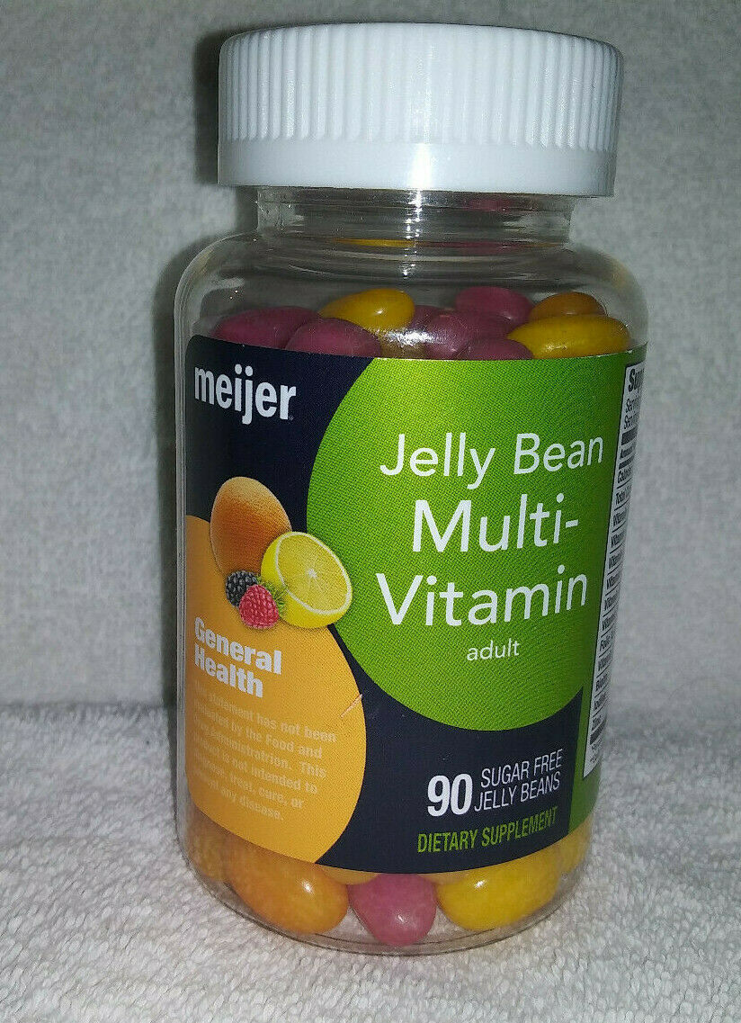 Meijer Jelly Bean Adult MultiVitamin Fruit Flavors 90 Count SEALED 7/