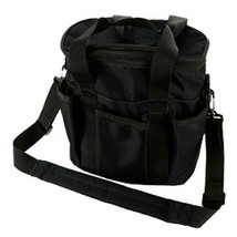 7.5 X 10.5 X 10 Hilason Horse Accessories Tote Grooming Bag W/ Zipper Lid Black - $27.71