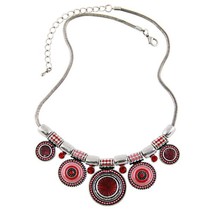 2016 New Fashion Elegant Round Choker Necklace Vintage Silver Plated Col... - $6.80