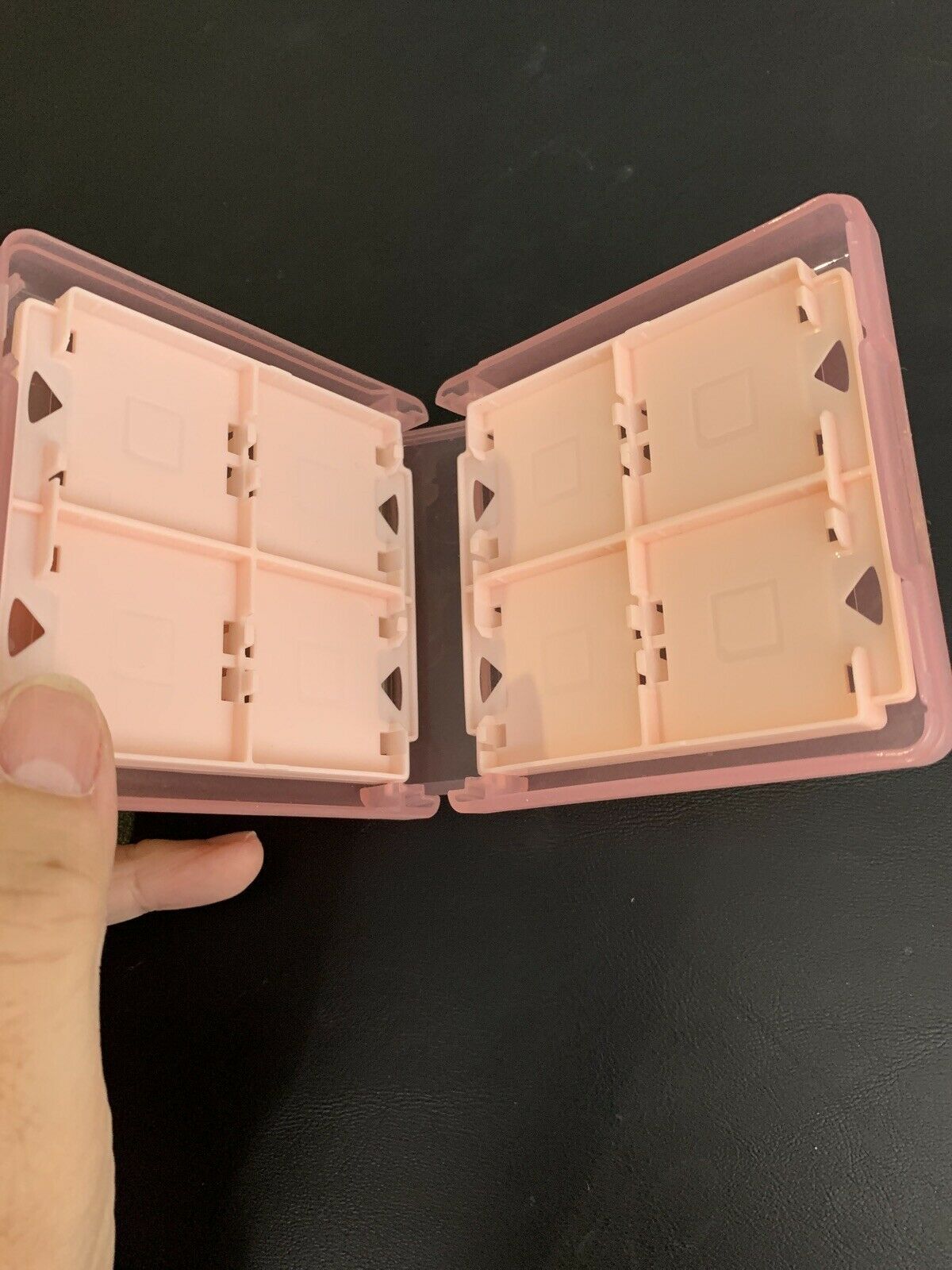 Nintendo DS Small Travel Case Pink Holds Console And 16 Games Snap Shut