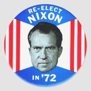 Set of 2 (3) Diameter Patch Re-Elect Nixon 1972