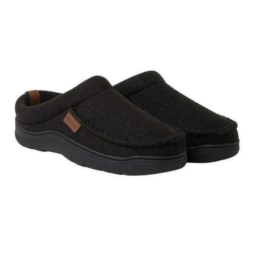 Dearfoams Men Indoor Outdoor Clog Mule Slippers Size Med US 9-10 Black Wool - $14.36