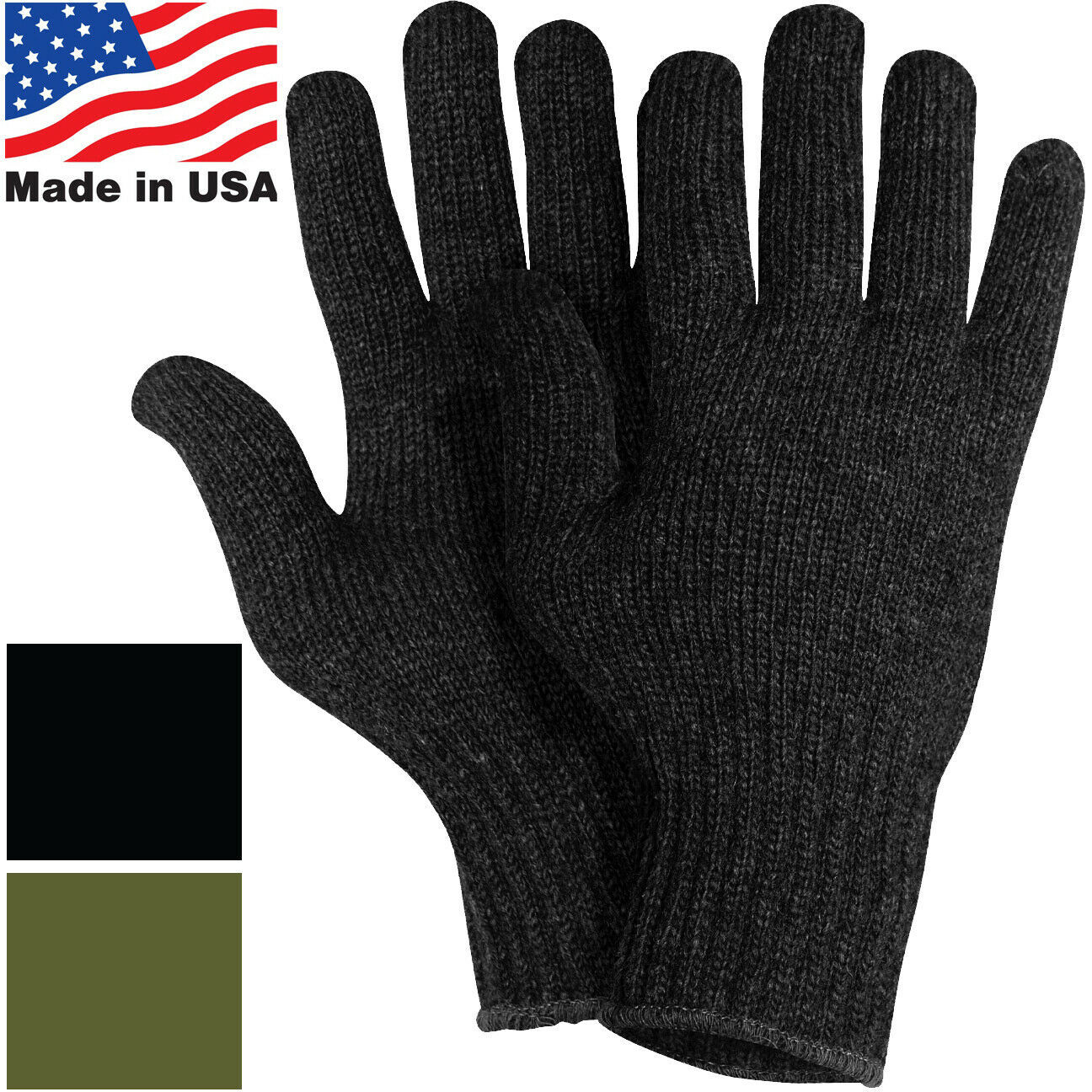 US Made Wool Glove Liners Cold Weather GI Blank Tactical Army Military