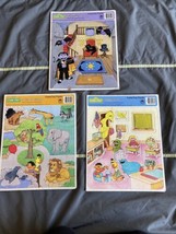 Sesame Street Golden Frame Tray Puzzle 8pc Ages 3-7 Set of Three 1983 1984 - $16.82