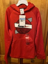 NIKE YOUTH BOYS SIZE MEDIUM HOODIE RED W/TAGS THERMAFIT BASKETBALL - $20.16