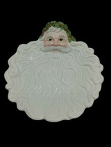  Fitz & Floyd Santa Face St Nicholas Cookie Canape Plate Father Christmas 1993 - $24.70